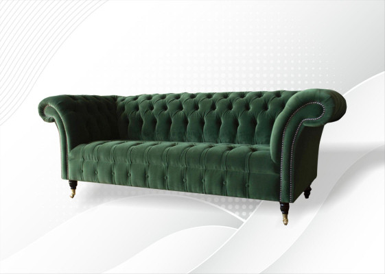 Chesterfield Sofá de 3 plazas Tapizado Asiento Sofá Conjunto de sofás Big_Couches