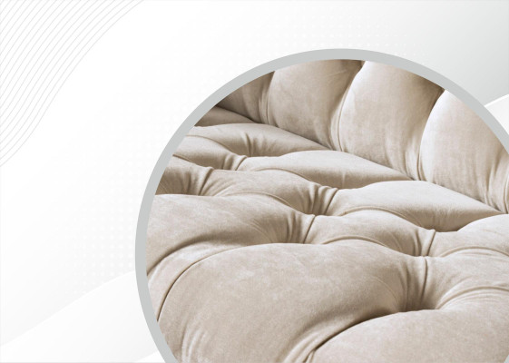 Chesterfield de 3 plazas, asiento acolchado, sofá, conjunto de sofás Big Couchen.