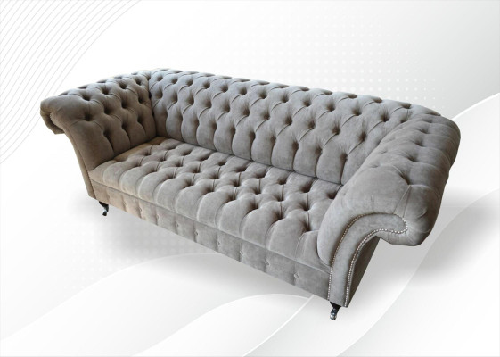 Sofá de 3 plazas conjunto de salón sofás tapizado conjunto de tela Chesterfield