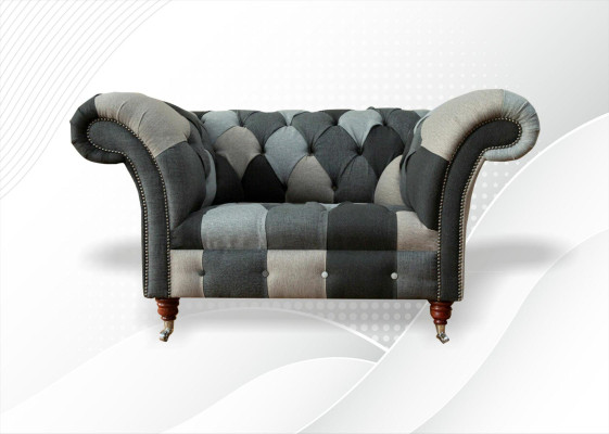 Sofá de diseño Chesterfield de tela de silla de 1,5 plazas, sofás de salón acolchados, nuevo club lounge.