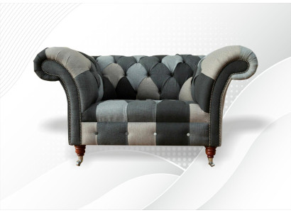 Sofá de diseño Chesterfield de tela de silla de 1,5 plazas, sofás de salón acolchados, nuevo club lounge.