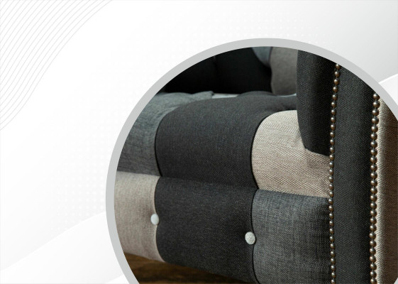 Sofá de diseño Chesterfield de tela de silla de 1,5 plazas, sofás de salón acolchados, nuevo club lounge.