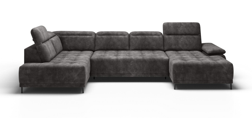 Sofá cama función sofá textil sofá conjunto de salón de cuero diseño sofá en forma de U