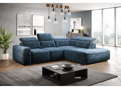 Sofá esquinero en forma de L de diseño de lujo en tela, conjunto de sala de estar, sofá acolchado, muebles.