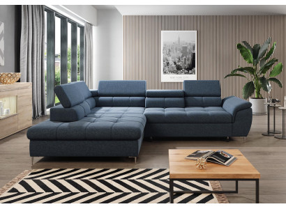 Sofá cama diseño sofá de esquina en forma de L función de cama tela sofás de tela dormir