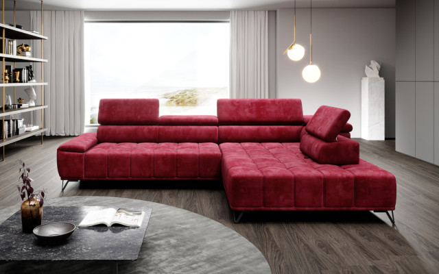 Sofá de esquina en forma de L Sofá Sofá de esquina Conjunto de sala de estar Sofá Esquinero Muebles Diseño Moderno Textil Nuevo