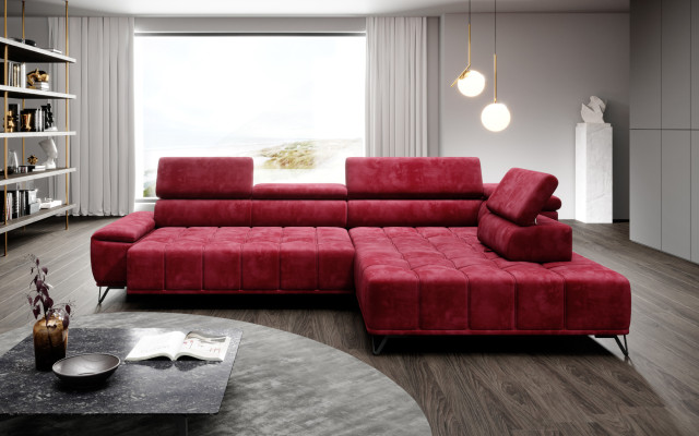 Sofá de esquina en forma de L Sofá Sofá de esquina Conjunto de sala de estar Sofá Esquinero Muebles Diseño Moderno Textil Nuevo