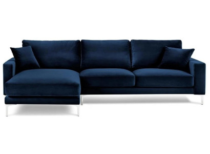 Sofá esquinero azul salón sofá conjunto de esquina tapizado en diseño de muebles italiano.