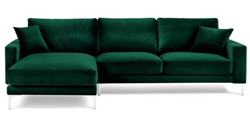 Sofá esquinero azul salón sofá conjunto de esquina tapizado en diseño de muebles italiano.