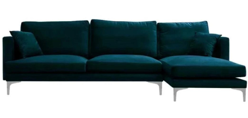Sofá esquinero azul salón sofá conjunto de esquina tapizado en diseño de muebles italiano.