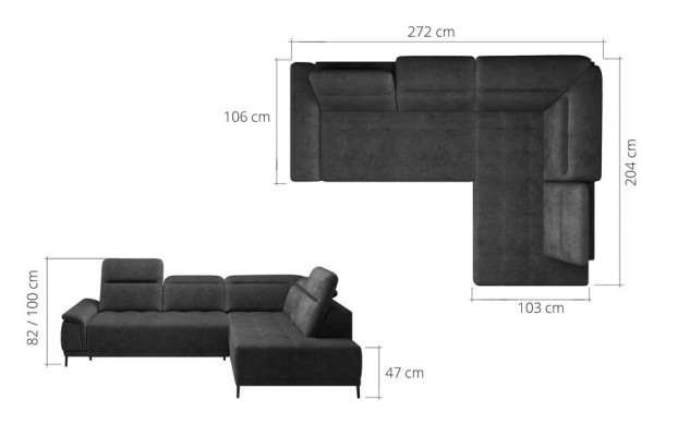 Sofá de esquina automático en forma de L, conjunto de sofás de salón de diseño en tela.