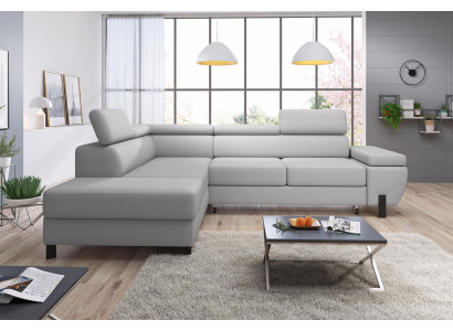 Sofá esquinero con función de cama, diseño moderno de sofá en forma de L.
