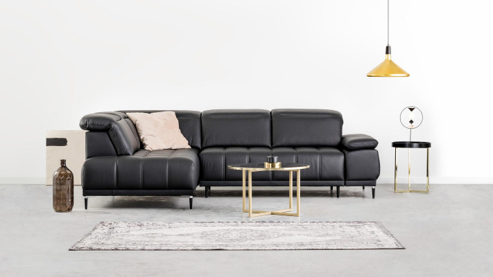 Diseño de sofá con función de cama moderno en cuero gris tela en forma de L sofá sofá.