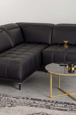 Diseño de sofá con función de cama moderno en cuero gris tela en forma de L sofá sofá.