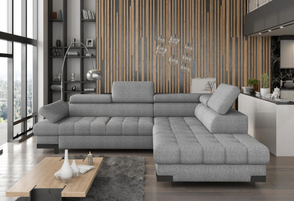 Diseño de sofá esquinero en forma de L Sofás modernos Sofá de tela Sofá Chaise longue Sofá de salón Sofá de asiento