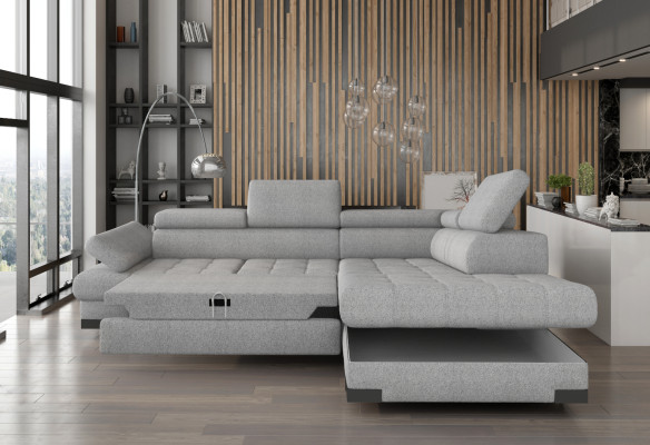 Diseño de sofá esquinero en forma de L Sofás modernos Sofá de tela Sofá Chaise longue Sofá de salón Sofá de asiento