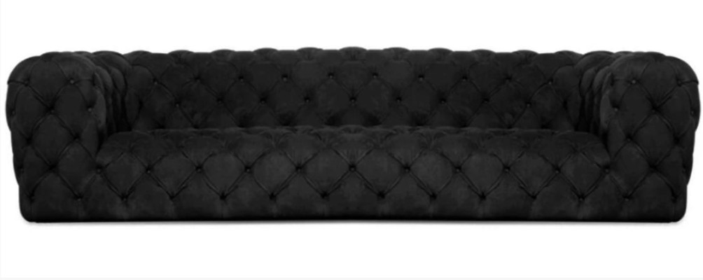 Grau Chesterfield Sala de estar Diseño moderno Sofás Sofá Muebles Tela Grande XXL Nuevo