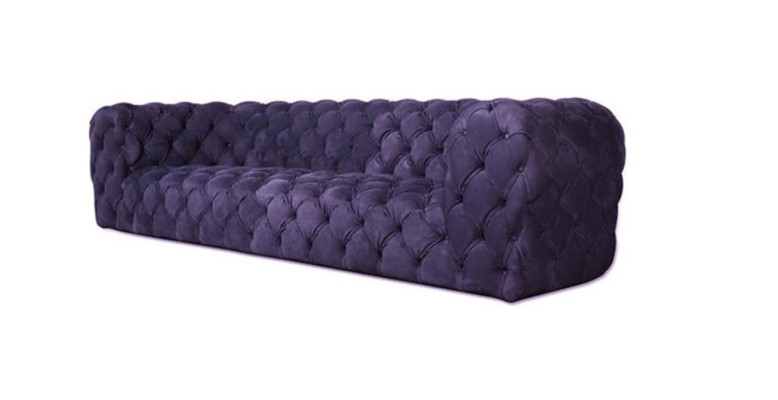 Grau Chesterfield Sala de estar Diseño moderno Sofás Sofá Muebles Tela Grande XXL Nuevo