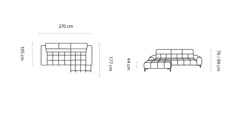 Sofá cama tapizado Función de cama en tela Diseño de dormir Sofá esquinero en forma de L Sofá sofá