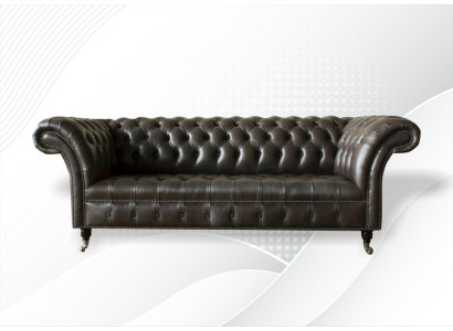 Chesterfield de 3 plazas Sofá de diseño moderno de cuero extra grande Muebles de asiento Sofás