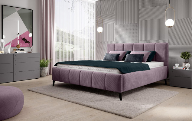 Cama habitación cama 180x200 cama tapizada diseño doble muebles de hotel terciopelo nuevo