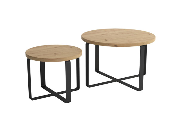 Set de mesas de centro para sala de estar de diseño de acero inoxidable de 2 piezas. Mesa auxiliar de 2 unidades.