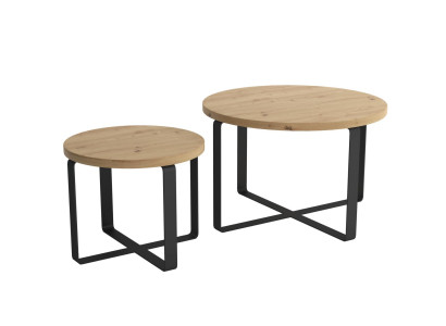 Set de mesas de centro para sala de estar de diseño de acero inoxidable de 2 piezas. Mesa auxiliar de 2 unidades.