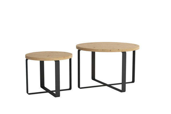 Set de mesas de centro para sala de estar de diseño de acero inoxidable de 2 piezas. Mesa auxiliar de 2 unidades.