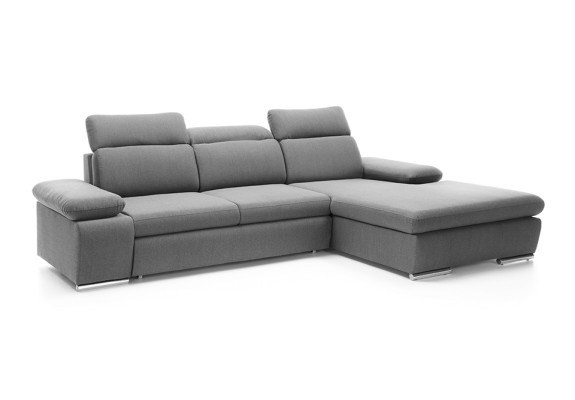 Sofá esquinero en forma de L gris Sofá esquinero con cajón-cama Sofá de salón Sofás