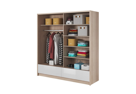 Guardarropa Almacenamiento 200cm Estante Armario Archivo Puertas corredizas decorativas