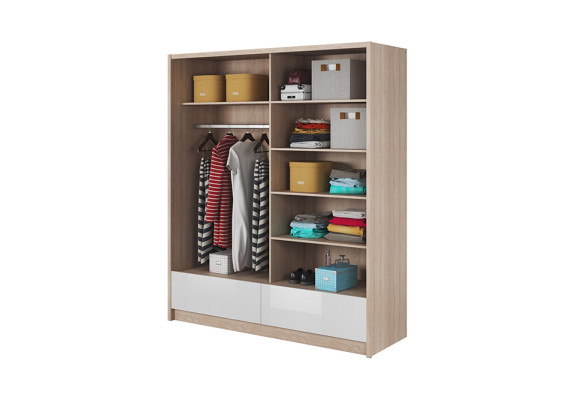 Guardarropa almacenamiento 180 cm armario estante archivo decorativo puertas correderas
