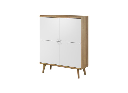 Moderna cómoda de madera de 107 cm, tableros bajos XXL, armario de salón.