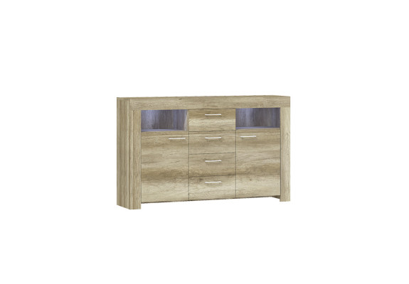 Cómoda SK155 Cómoda Aparador Armario 2 puertas MDF Madera Armario 4 cajones