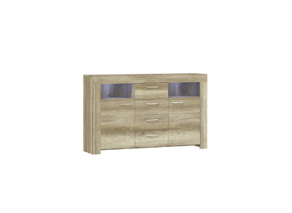 Cómoda SK155 Cómoda Aparador Armario 2 puertas MDF Madera Armario 4 cajones