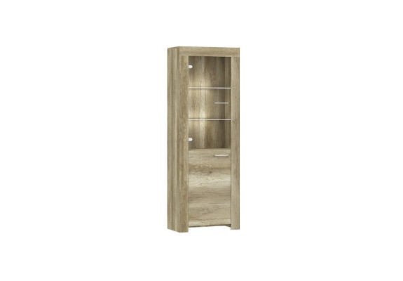 Vitrina de madera moderna RP70, armario, aparador de comedor, vitrina de pie, estante.