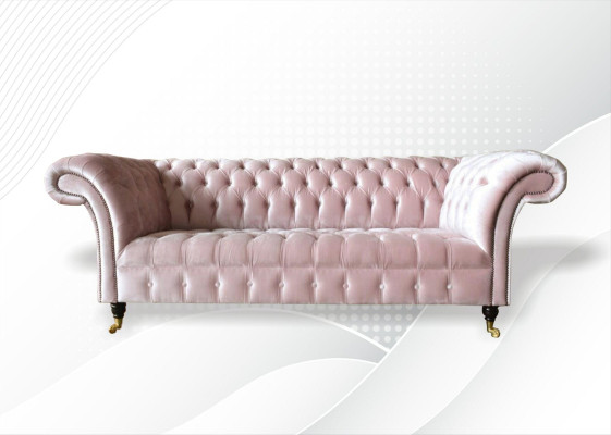 Chesterfield de 3 plazas en rosa claro Muebles creativos Nuevos Sala de estar Diseño moderno Sofá