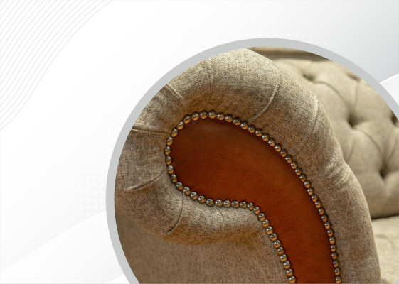 Chesterfield de 3 plazas Beige Sala de estar Diseño Sofá Tapizados Sofás Textiles