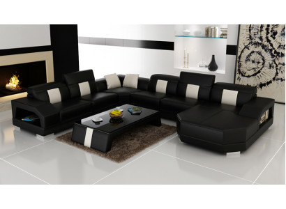 Sofá de cuero Sofá Sofá de esquina Conjunto de esquina Diseño de sofá moderno R7003 Nuevo