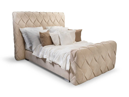Muebles de dormitorio de lujo Cama moderna de diseño 140x200 cm Marco de cama Cabecero