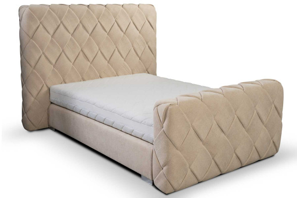 Muebles de dormitorio de lujo Cama moderna de diseño 140x200 cm Marco de cama Cabecero
