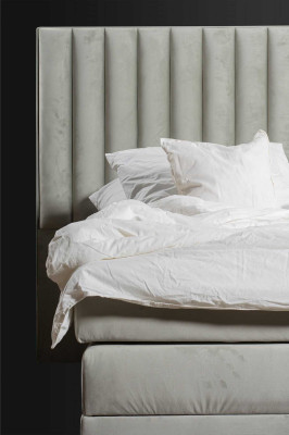 Juego de dormitorio cama mesita de noche de diseño moderno de lujo gris