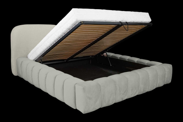 Marco de cama de lujo 180x200 cm color gris Cabecero camas dormitorio muebles