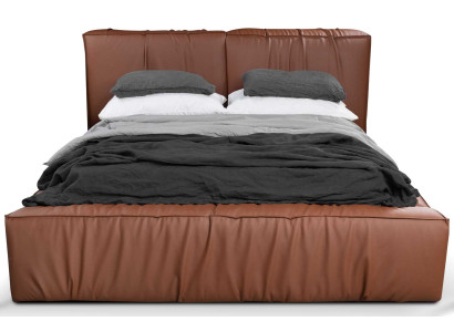 Camas de hotel de cuero artificial 180x200cm. Diseño de lujo de muebles cama tapizada.