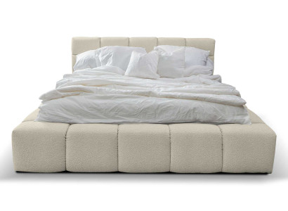 Cama de lujo Marco de cama de dormitorio de lujo Diseño de tapicería Camas dobles de hotel de lujo Blanco