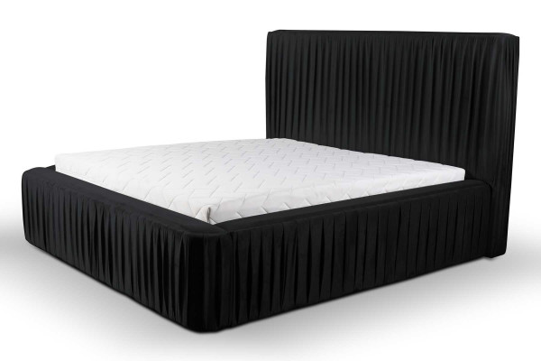 Diseño de cama de lujo doble para hoteles Habitación de lujo negro moderno