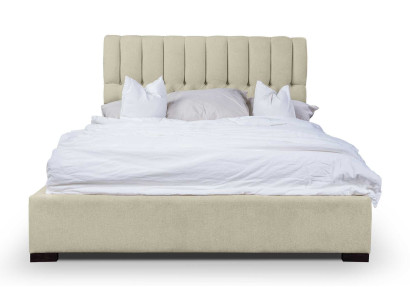 Cama beige Cama doble de madera Moderna Camas de lujo Cama de tela Dormitorio