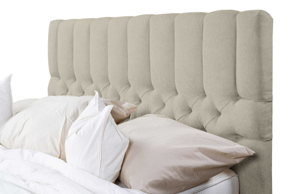 Cama beige Cama doble de madera Moderna Camas de lujo Cama de tela Dormitorio