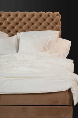 Textil cama marrón lujo doble Chesterfield diseño de dormitorio camas