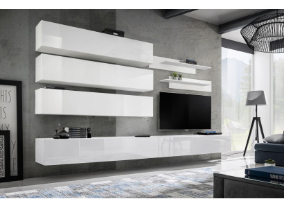 Conjunto de sala de estar de diseñador estantes de pared estante de pared soporte de TV conjunto de 7 piezas.