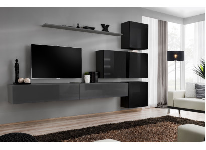 Conjunto de pared para la sala de estar de 7 piezas de lujo, diseño moderno de estante de sala de estar.